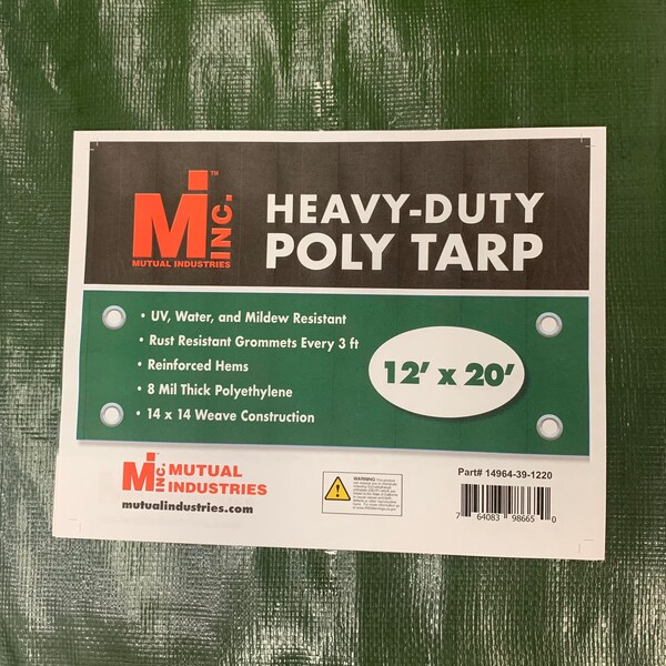Mutual Industries Tarp, Green, Polyethlene 14964-39-1220 - main